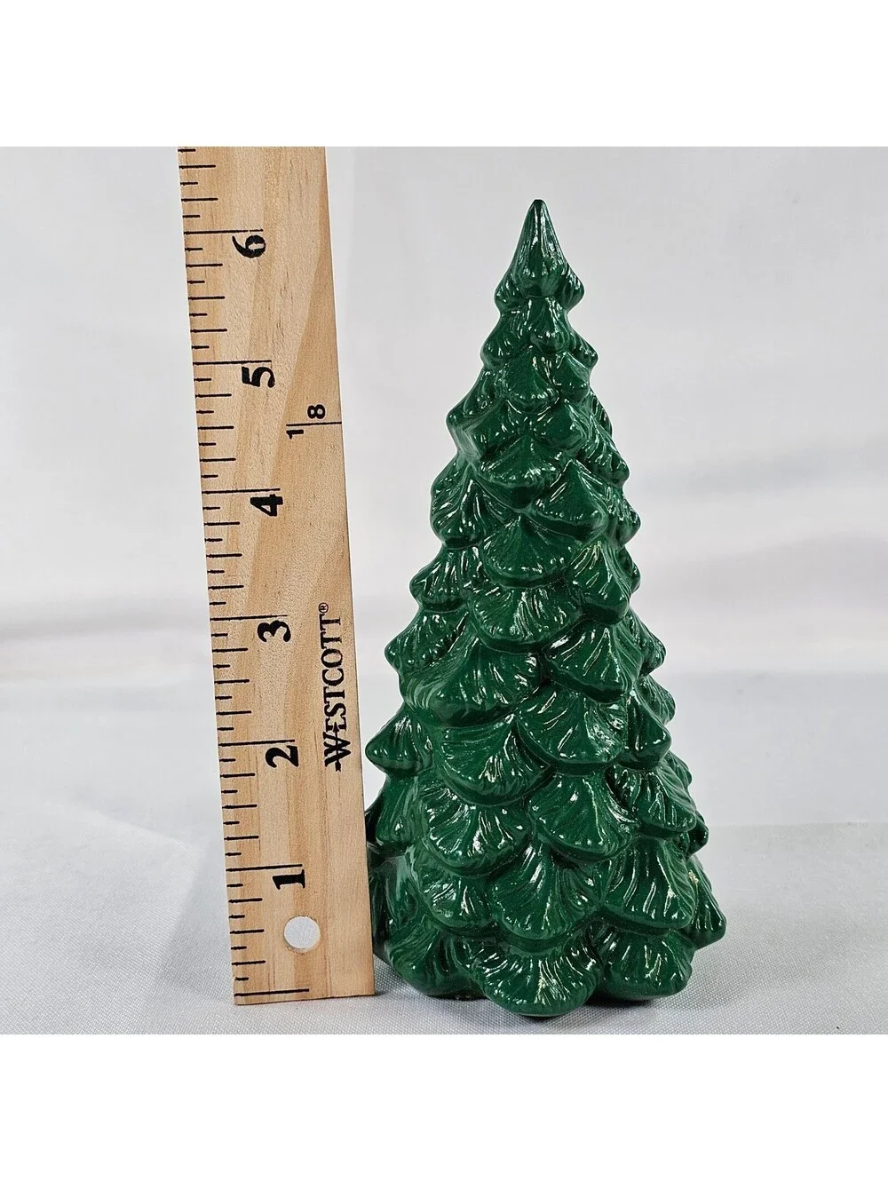Vintage Ceramic Christmas Trees Green Red Holiday Decor